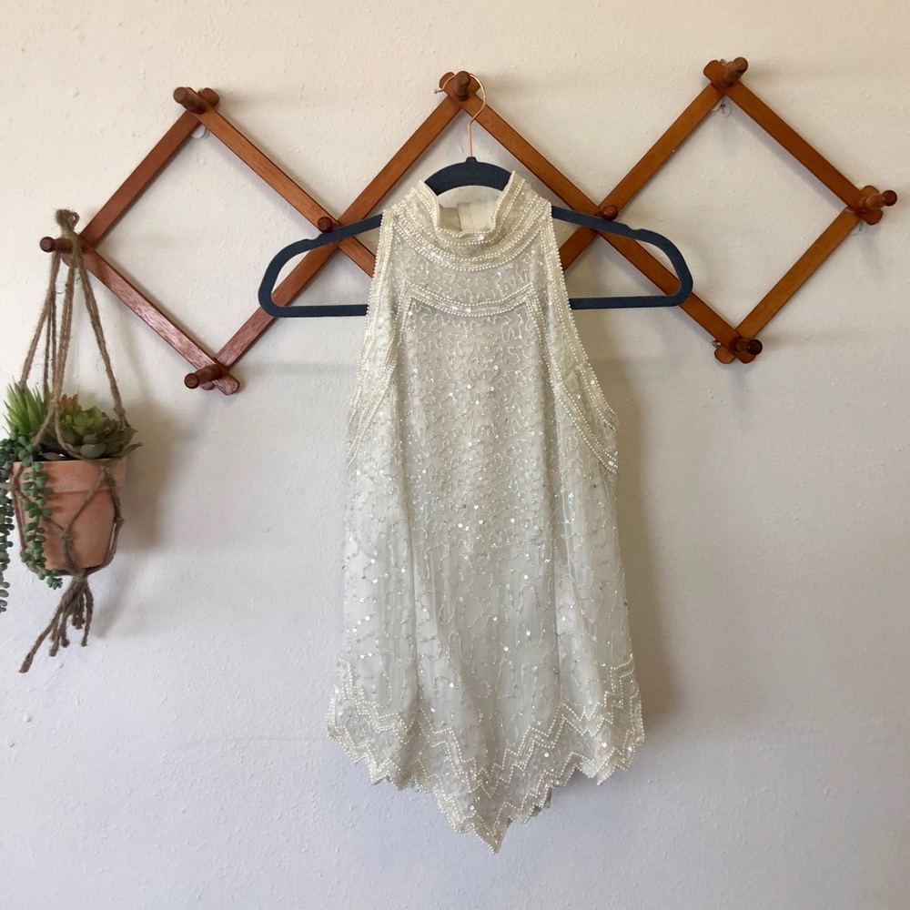 Vintage Beaded Sleeveless Top